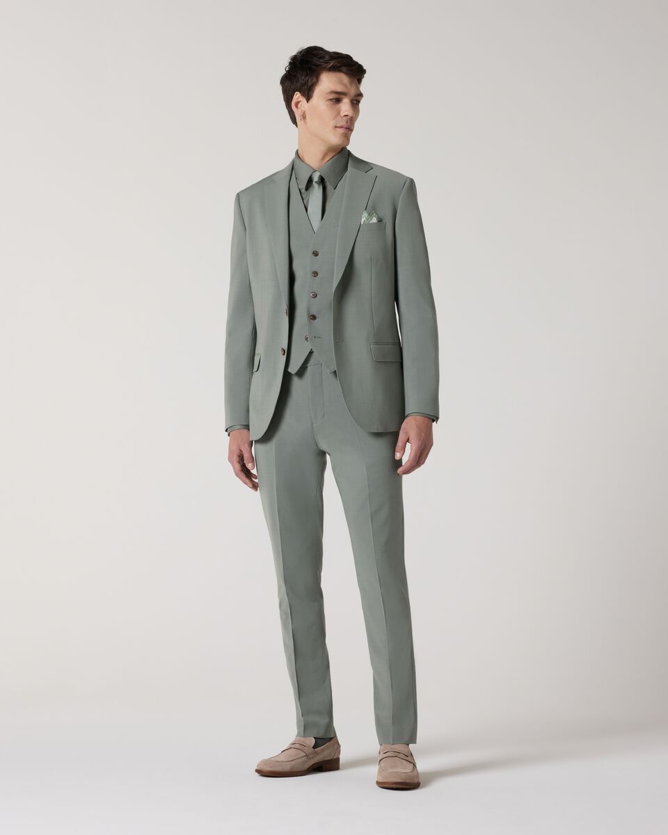 Slim Stretch Wool Blend Tailored Pant, Sage, hi-res